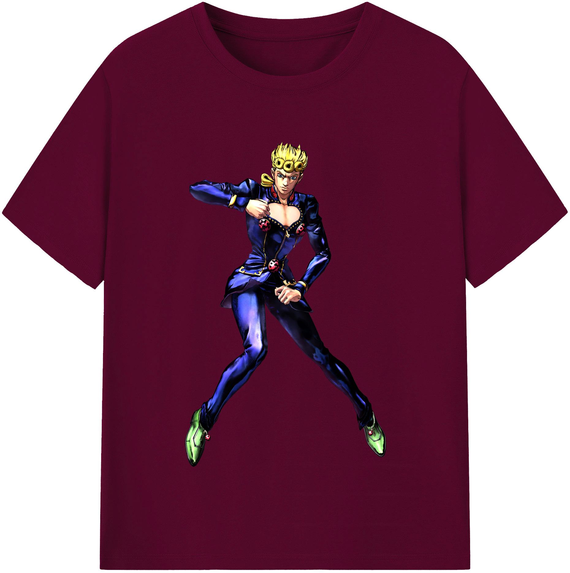 （画像用） ジョジョの奇妙な冒険 ジョルノ?ジョバァーナ JoJo's Bizarre Adventure Giorno Giovanna レディースカジュアルプリントTシャツ（綿100％）